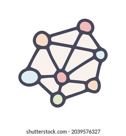 networking color vector doodle simple icon design