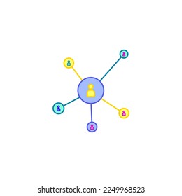 Networking, colorfull icon, vector illustration