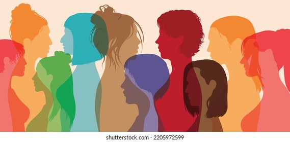 Establecimiento de redes y comunicación entre mujeres de diferentes culturas. Grupo multiétnico de mujeres que comparten información e ideas.