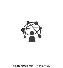 Networking Community Icon Isolated on Black and White Vector Graphic