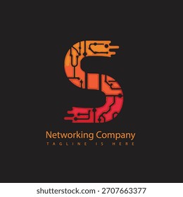 Diseño único del logotipo de la compañía de redes