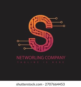 Diseño único del logotipo de la compañía de redes