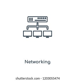 Networking concept line icon. Linear Networking concept outline symbol design. This simple element illustration can be used for web and mobile UI/UX.