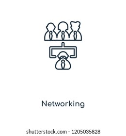 Networking concept line icon. Linear Networking concept outline symbol design. This simple element illustration can be used for web and mobile UI/UX.
