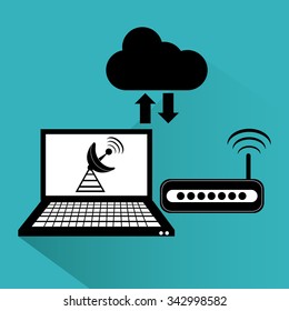 Networking concept and technology icons design, vector illustration 10 eps graphic.
