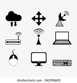 Networking concept and technology icons design, vector illustration 10 eps graphic.