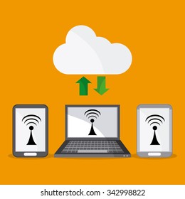 Networking concept and technology icons design, vector illustration 10 eps graphic.