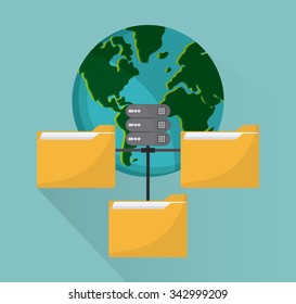 Networking concept and technology icons design, vector illustration 10 eps graphic.