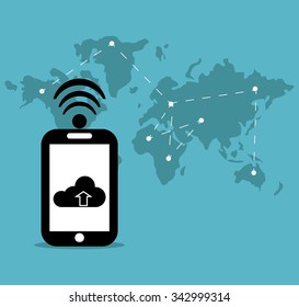 Networking concept and technology icons design, vector illustration 10 eps graphic.
