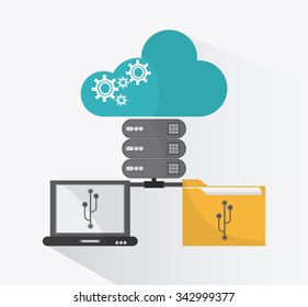 Networking concept and technology icons design, vector illustration 10 eps graphic.
