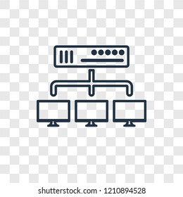 Networking concept vector linear icon isolated on transparent background, Networking concept transparency concept in outline style