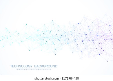 Networking Connect Technology Abstract Concept. Global Network Connections With Points And Lines.