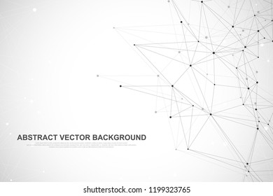 Networking connect technology abstract concept. Global network connections with points and lines.