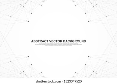 Networking connection concept abstract technology. Global network connections with points and lines. Big data visualization. Futuristic infographic. Vector illustration.