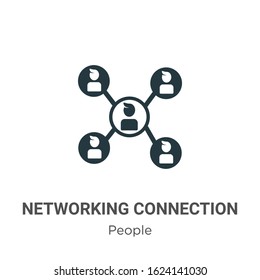 Networking connection glyph icon vector on white background. Flat vector networking connection icon symbol sign from modern people collection for mobile concept and web apps design.