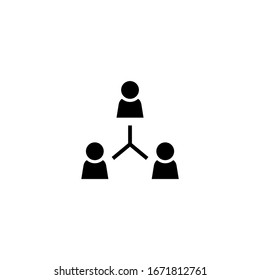 Networking connection icon vector in black solid flat design icon isolated on white background