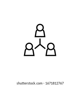 Networking connection icon vector in linear, outline icon isolated on white background