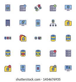 Networking & Data Icon Set Filled Outline 64 px