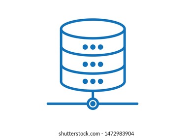 Networking Database icon vector (blue version)