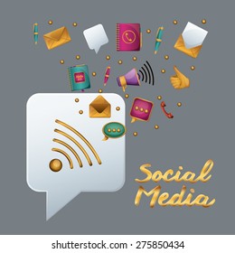 Networking design over grey background, vector illustration