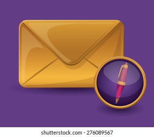 Networking design over purple background, vector illustration