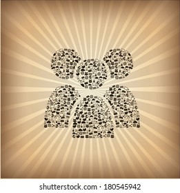 networking design over vintage background vector illustration