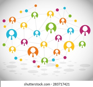 Networking design over white background, vector illustration.