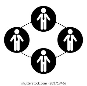 Networking design over white background, vector illustration.