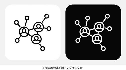 Conjunto de iconos monocromáticos duales de red