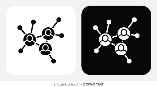 Conjunto de iconos monocromáticos duales de red