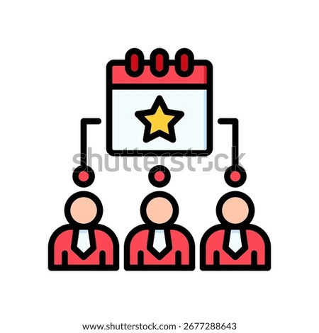 Networking Event Icon Lineal Color Vector Illustration