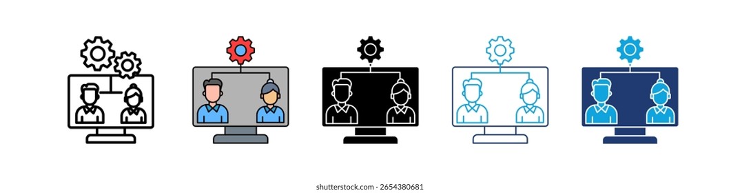 Networking Events Icon Multiple Vector Illustration