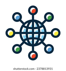 Netzwerk-Dunkelfarben-Symbol für private und kommerzielle Nutzung.
