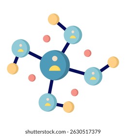 Networking flat color icon. Simple vector icon design in flat color style. Editable vector format