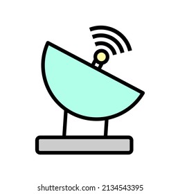 networking flat icon communication satellite