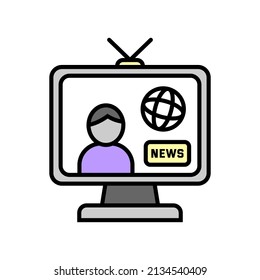 networking flat icon television live stream