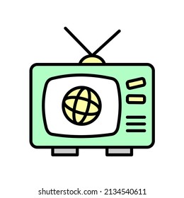 networking flat icon television live stream
