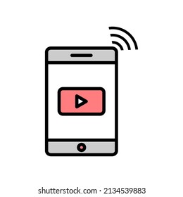 networking flat icon video playback