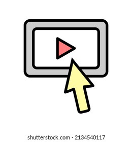 networking flat icon video playback