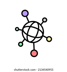 networking flat social media icon