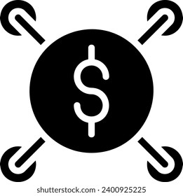 vector de ilustración de icono de glifo de red