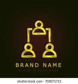 Networking golden metallic logo