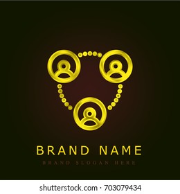 Networking golden metallic logo