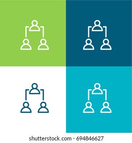 Networking green and blue material color minimal icon or logo design
