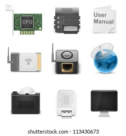 networking hardware vector icons