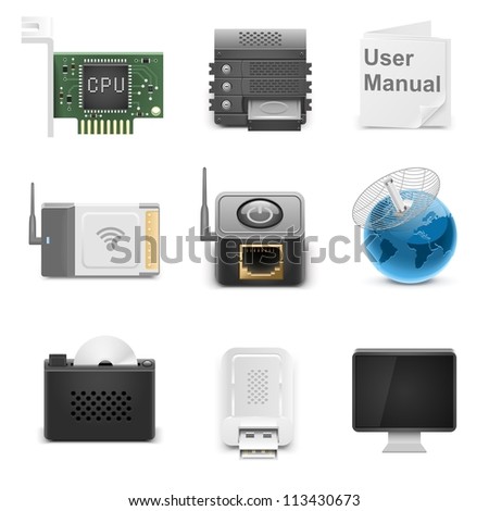 networking hardware vector icons