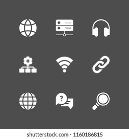 networking icon. 9 networking set with organization, music and multimedia, search and speech bubble vector icons for web and mobile app