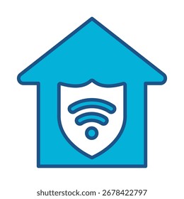 Ícone De Rede Em Design Plano Monocromático Azul, Ilustração De Vetor