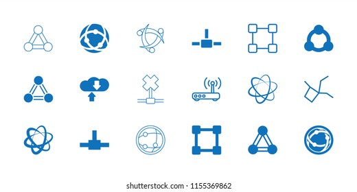 Networking icon. collection of 18 networking filled and outline icons such as connection, network connection, download cloud. editable networking icons for web and mobile.