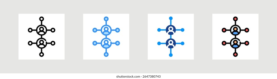 Conjunto de Coleção de Ícones de Rede com Vários Estilos